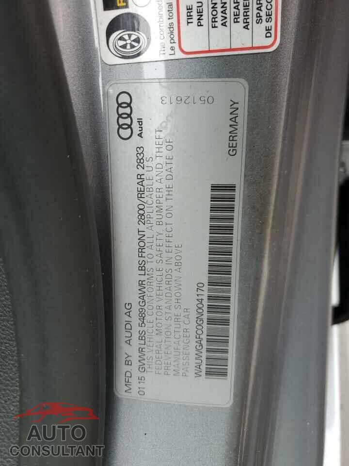 AUDI A7 2016 - WAUWGAFC0GN004170