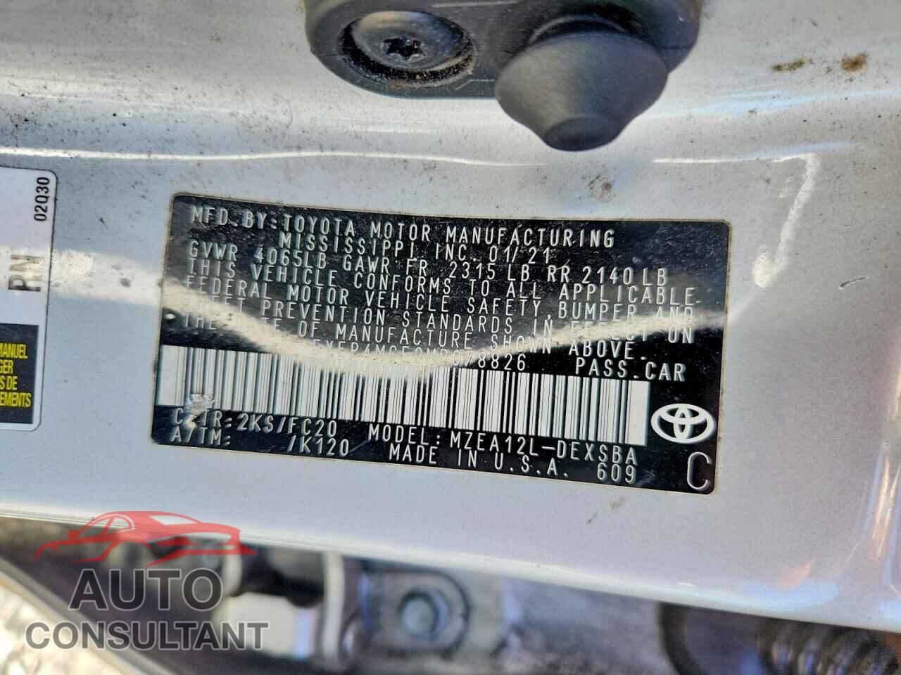 TOYOTA COROLLA 2021 - 5YFP4MCE2MP078826
