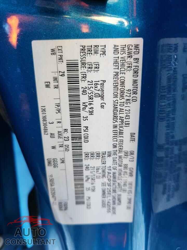 FORD FOCUS 2014 - 1FADP3F25EL142055