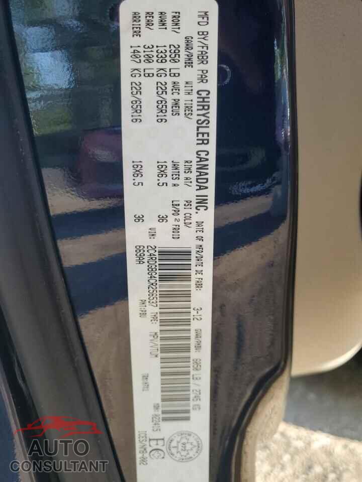 DODGE CARAVAN 2012 - 2C4RDGBG4CR256537