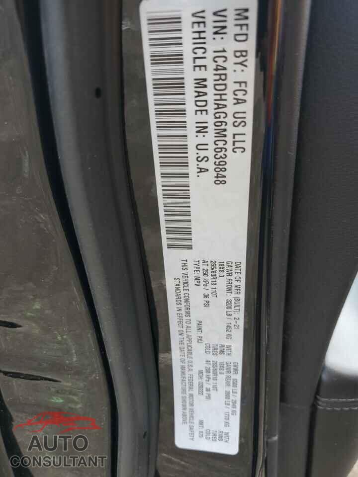 DODGE DURANGO 2021 - 1C4RDHAG6MC639848