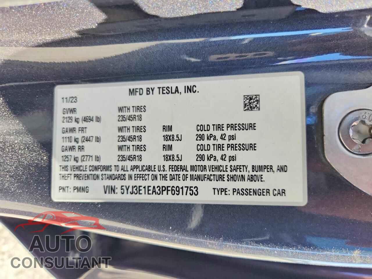 TESLA MODEL 3 2023 - 5YJ3E1EA3PF691753