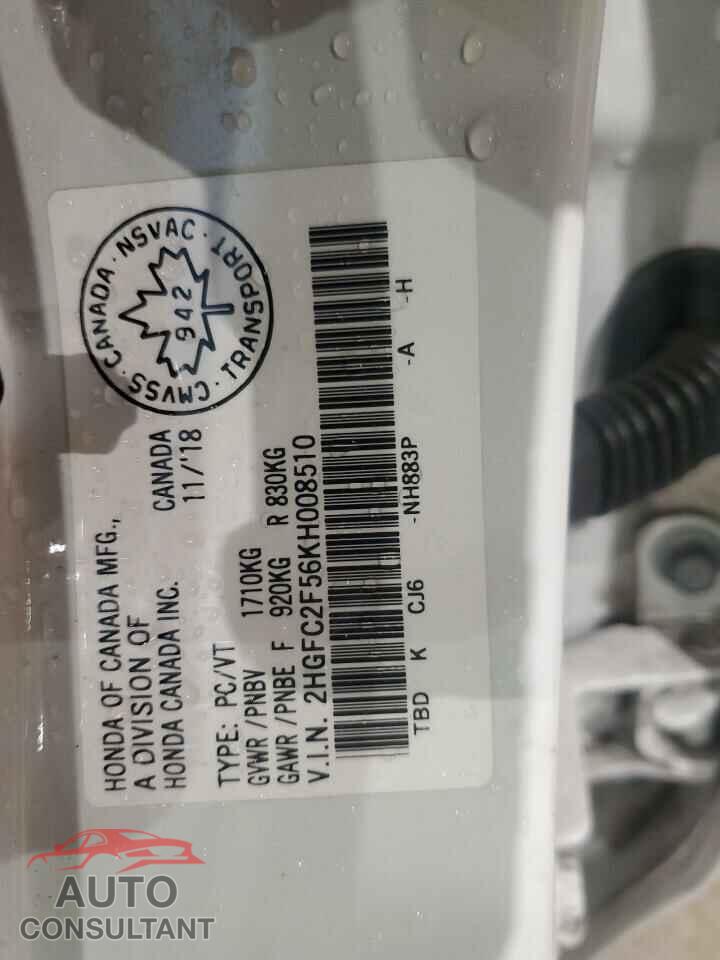 HONDA CIVIC 2019 - 2HGFC2F56KH008510