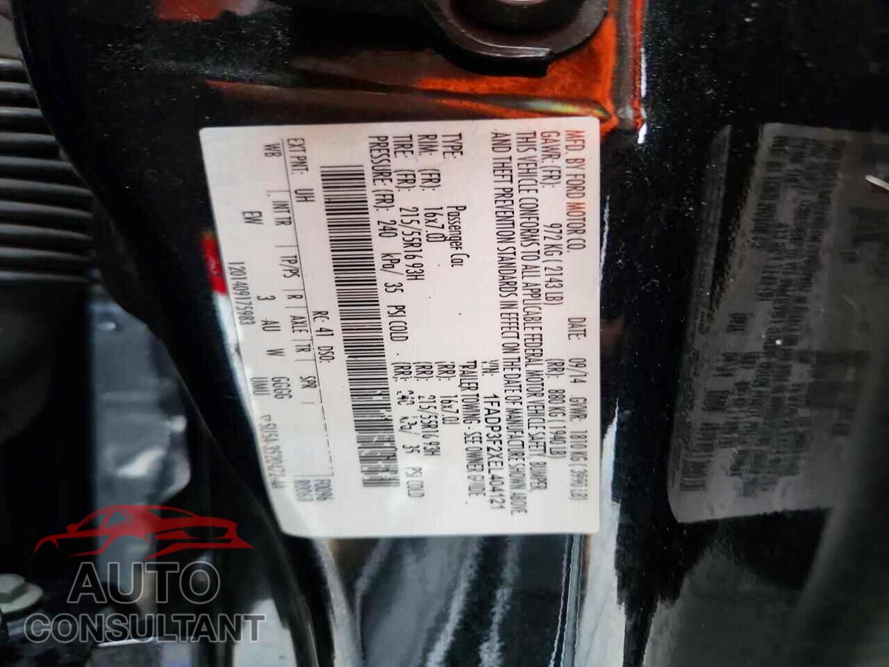 FORD FOCUS 2014 - 1FADP3F2XEL404121