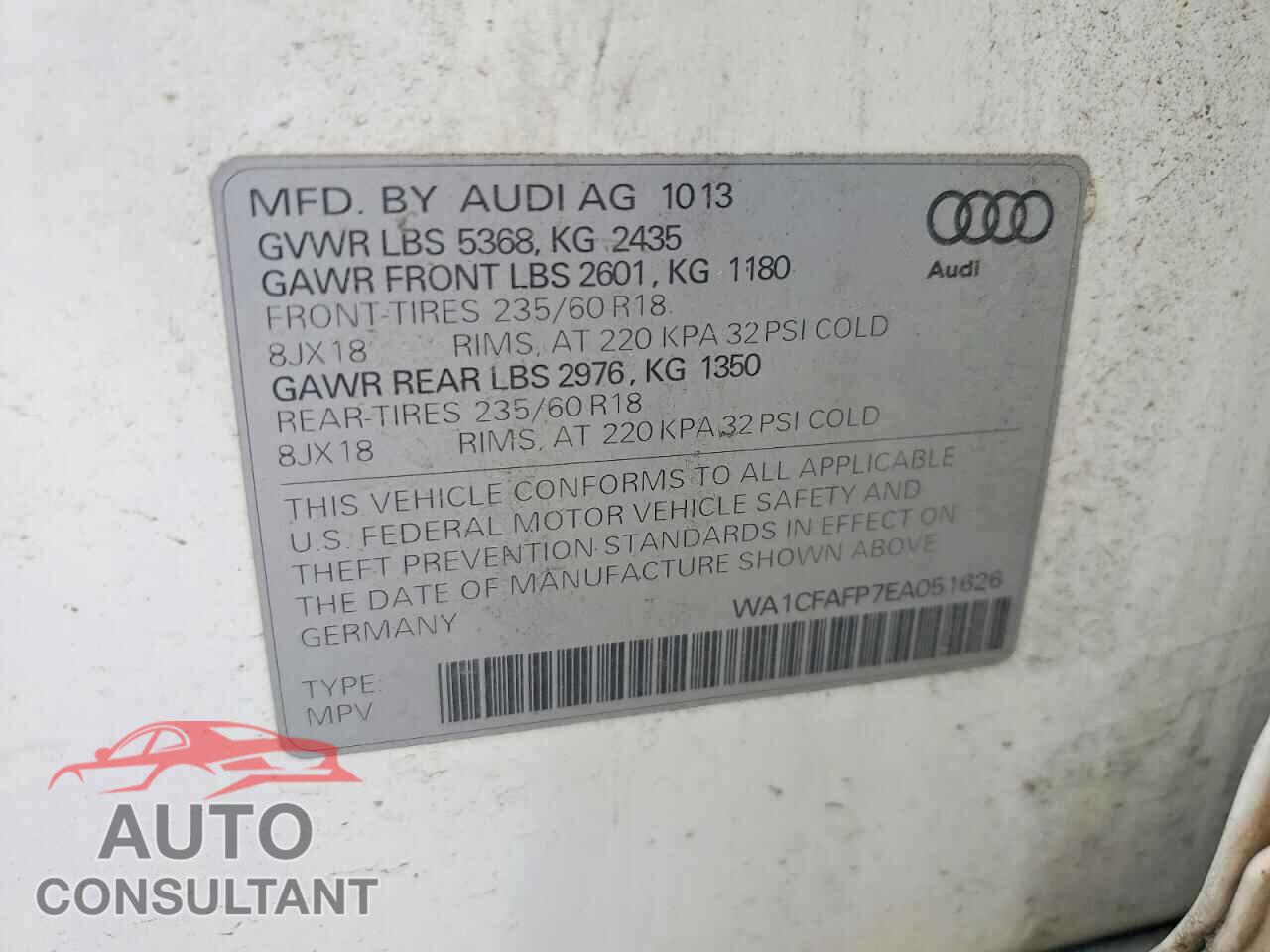AUDI Q5 2014 - WA1CFAFP7EA051626