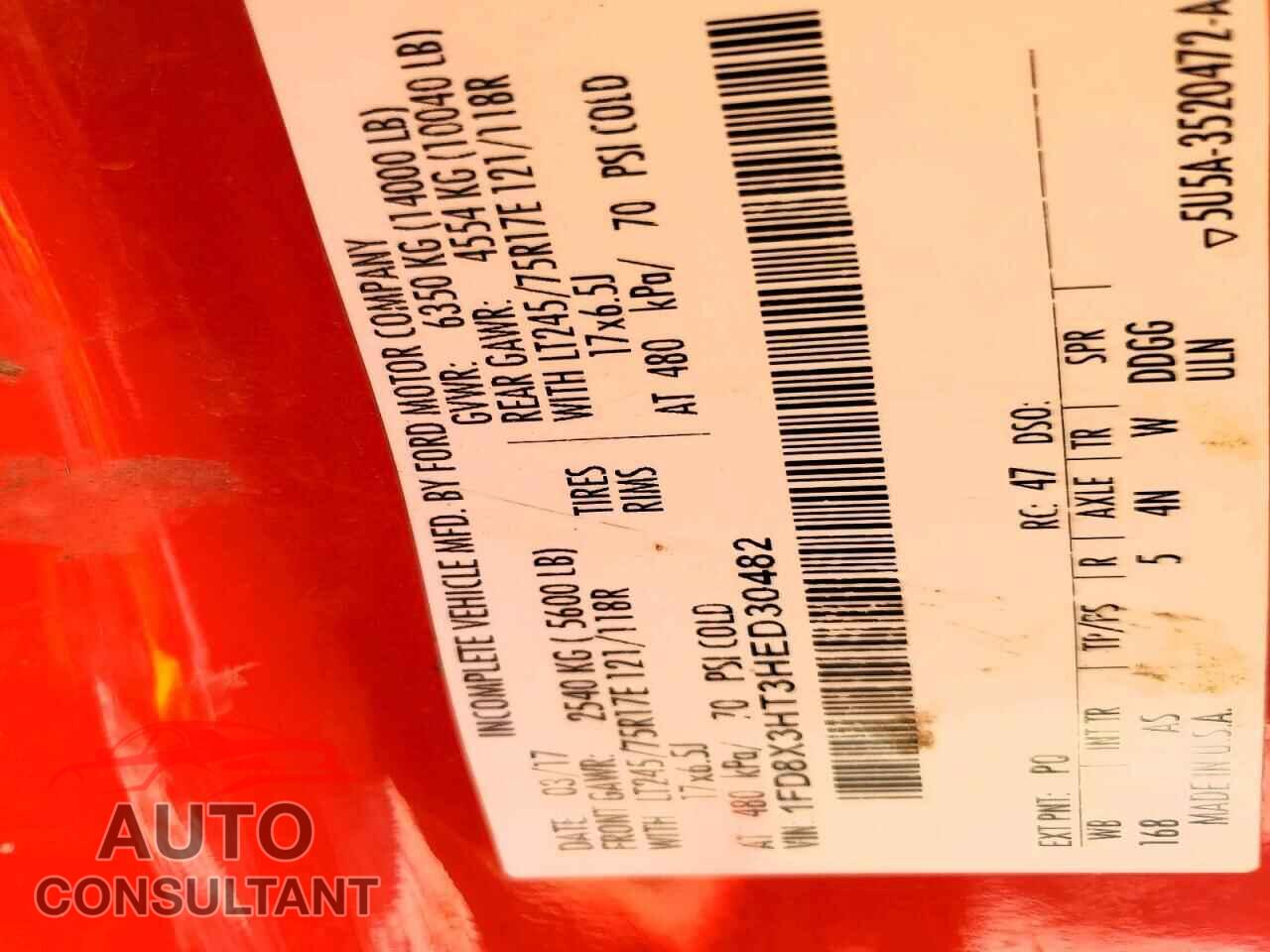 FORD F350 2017 - 1FD8X3HT3HED30482