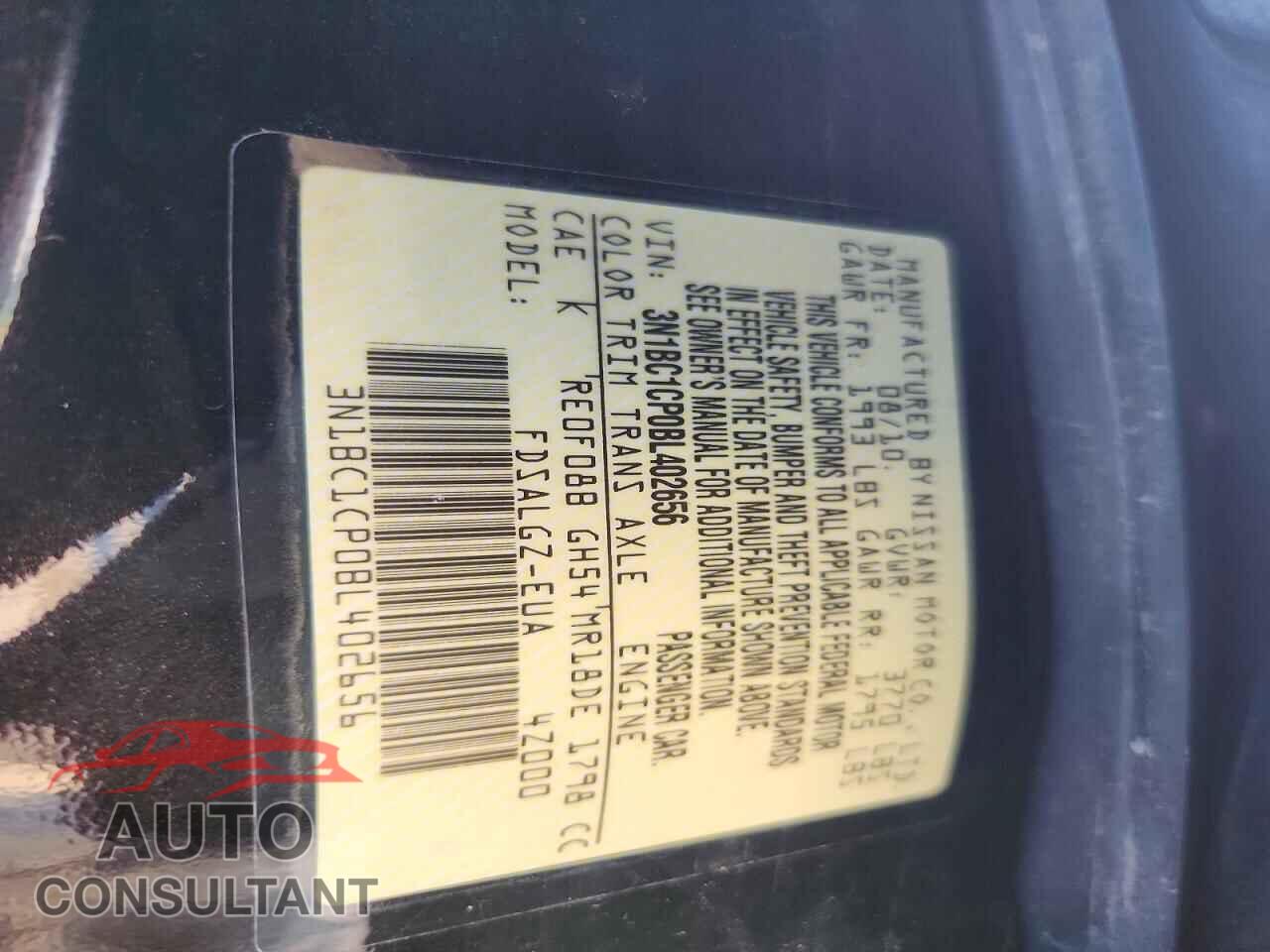 NISSAN VERSA 2011 - 3N1BC1CP0BL402656
