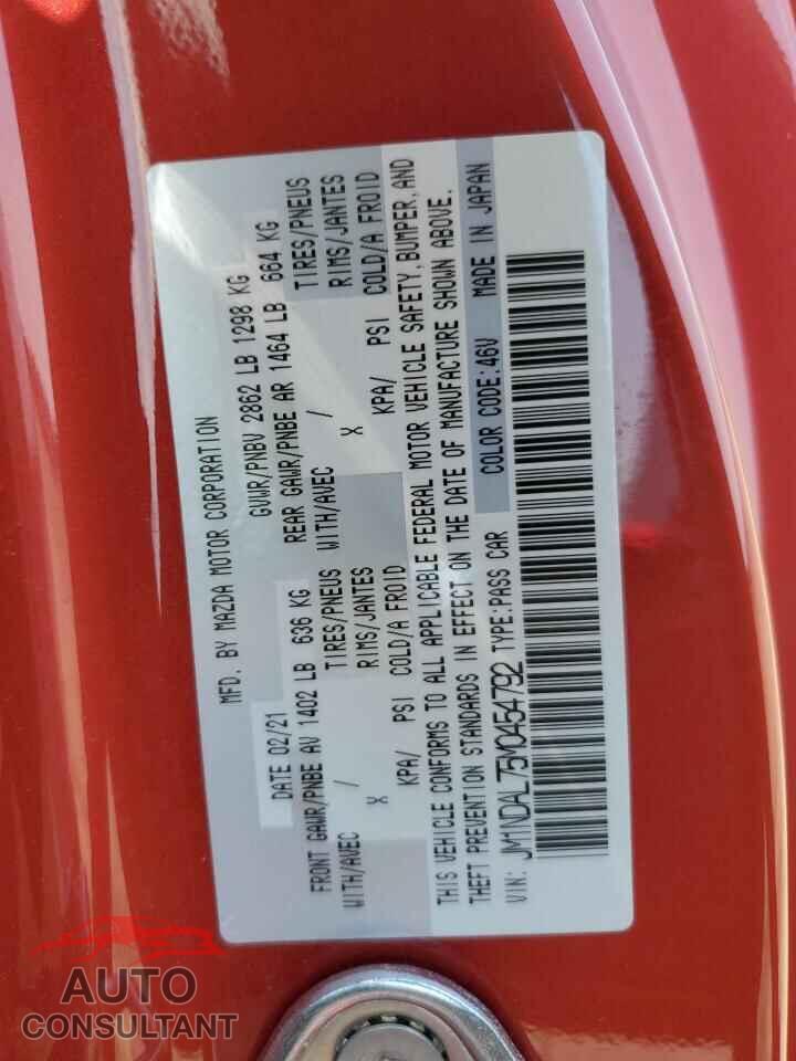 MAZDA MX5 2021 - JM1NDAL75M0454792