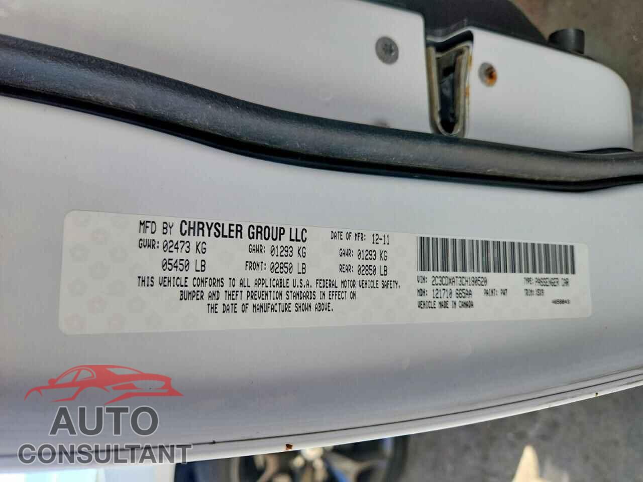 DODGE CHARGER 2012 - 2C3CDXAT3CH180520