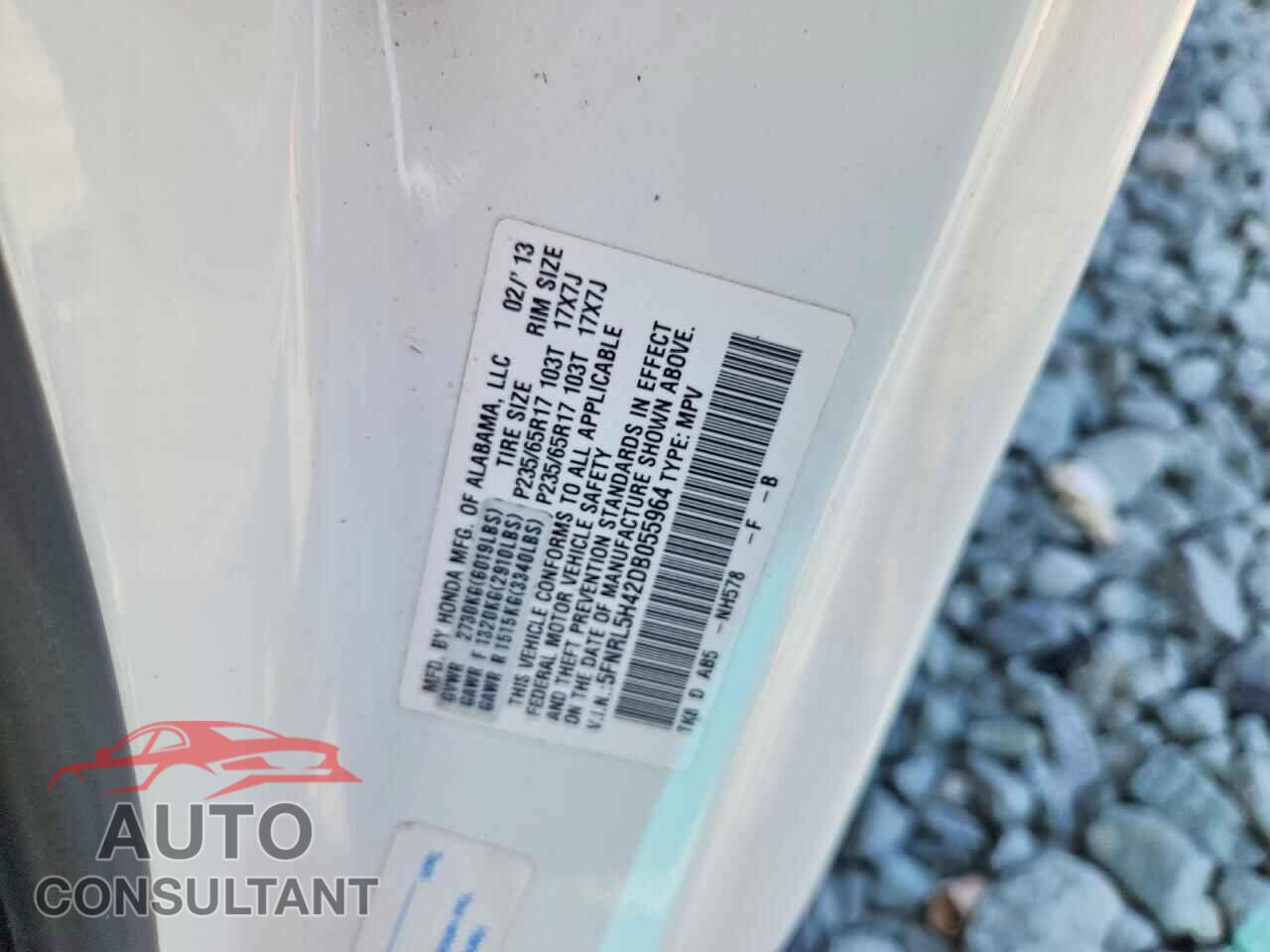 HONDA ODYSSEY 2013 - 5FNRL5H42DB055964