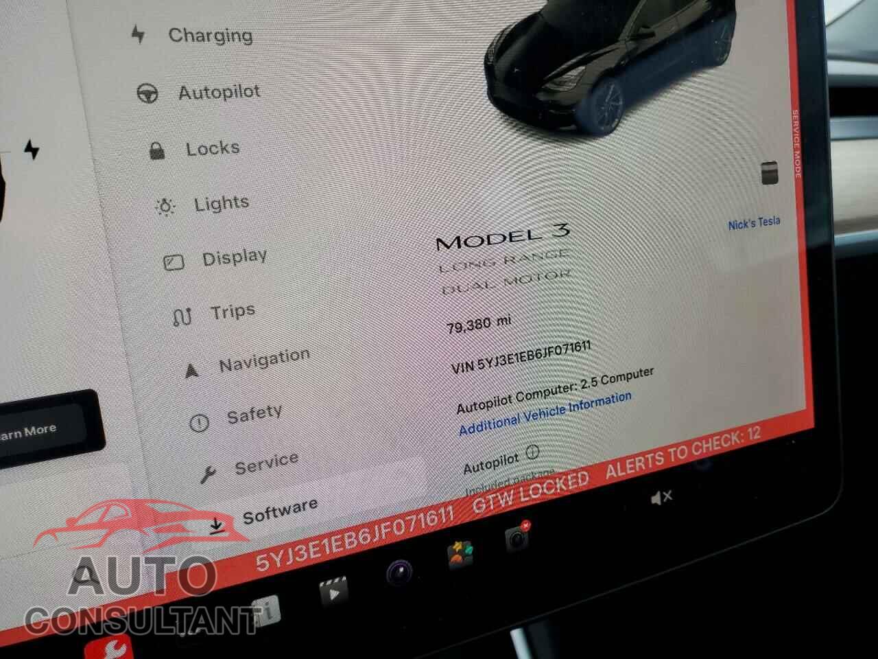 TESLA MODEL 3 2018 - 5YJ3E1EB6JF071611