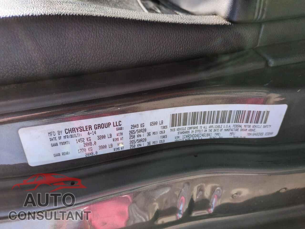 DODGE DURANGO 2014 - 1C4RDHDG4EC461841