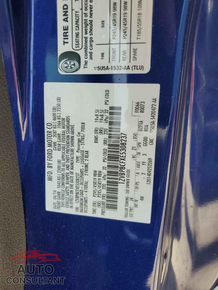 FORD MUSTANG 2014 - 1ZVBP8CFXE5308237