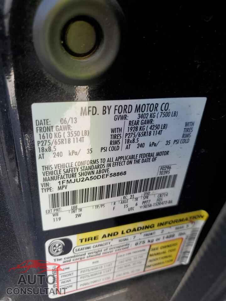 FORD EXPEDITION 2013 - 1FMJU2A50DEF58868