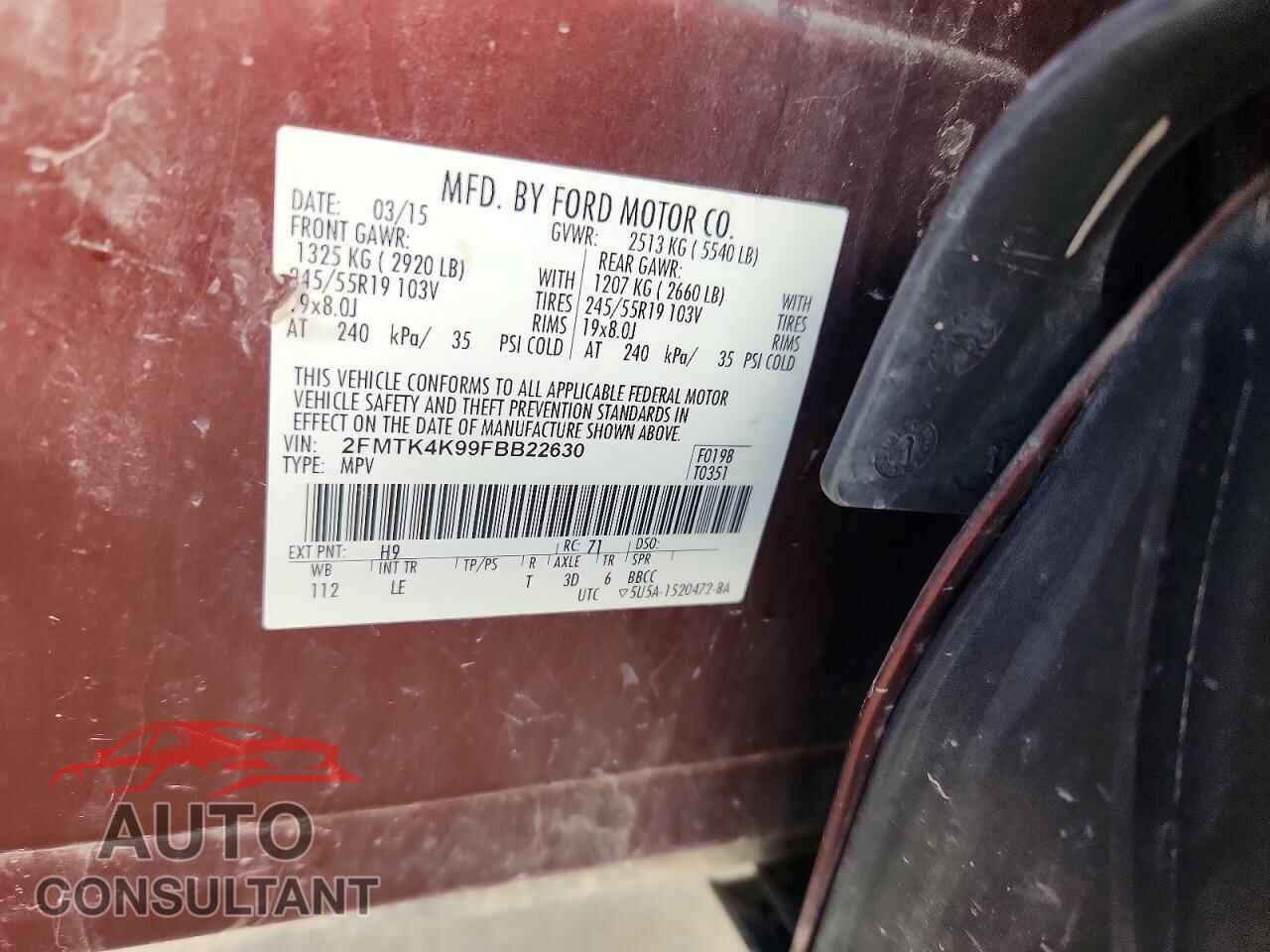 FORD EDGE 2015 - 2FMTK4K99FBB22630