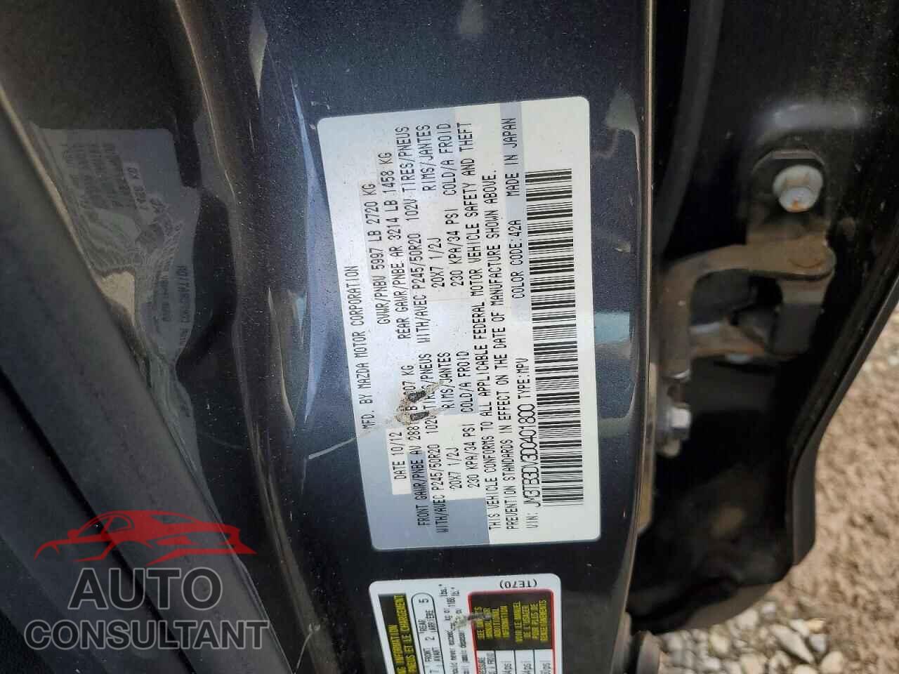 MAZDA CX-9 2013 - JM3TB3DV3D0401800