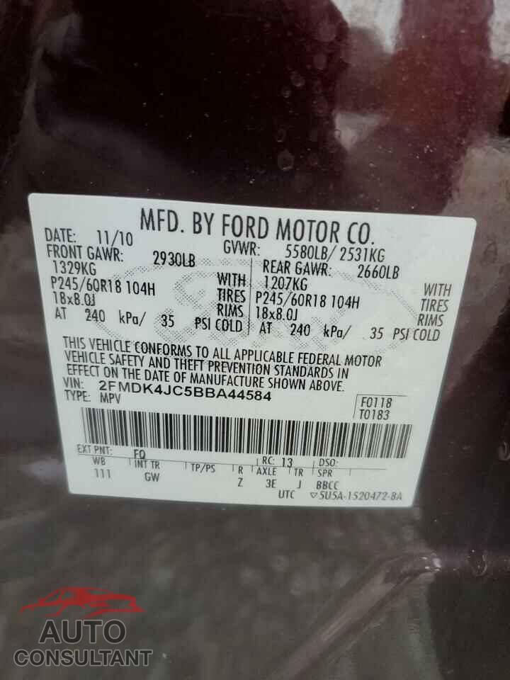 FORD EDGE 2011 - 2FMDK4JC5BBA44584