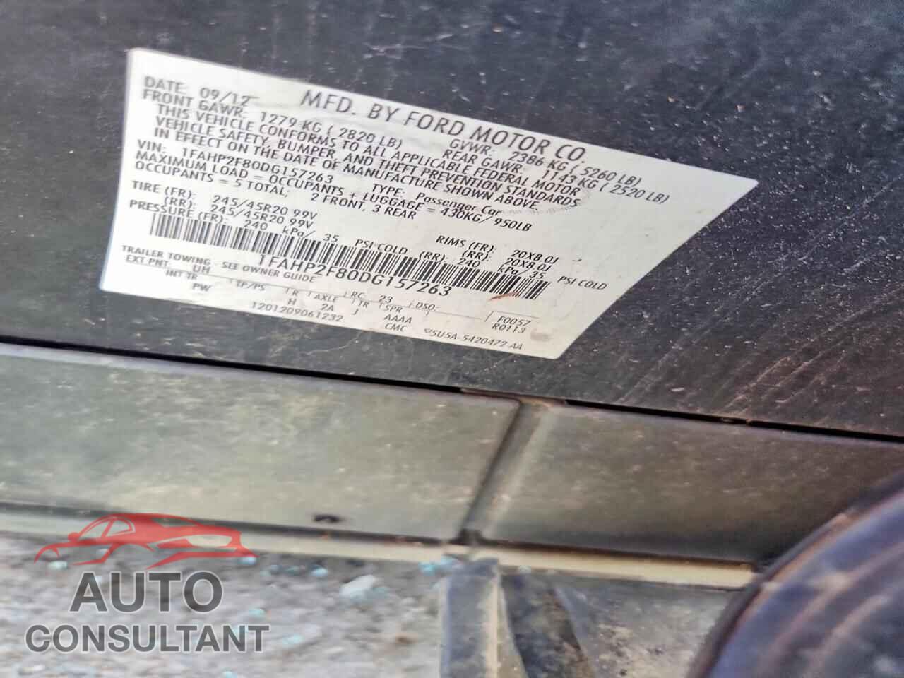 FORD TAURUS 2013 - 1FAHP2F80DG157263