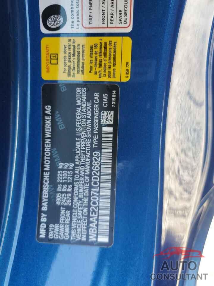 BMW 8 SERIES 2020 - WBAAE2C07LCD26829