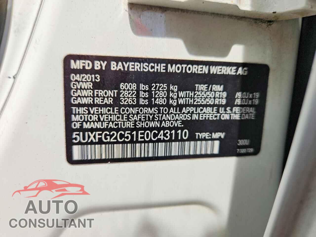 BMW X6 2014 - 5UXFG2C51E0C43110
