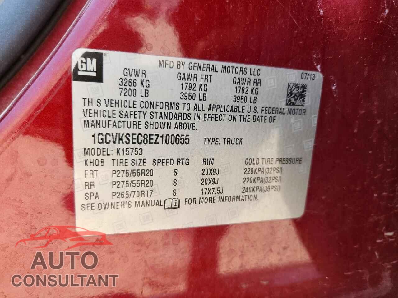 CHEVROLET SILVERADO 2014 - 1GCVKSEC8EZ100655