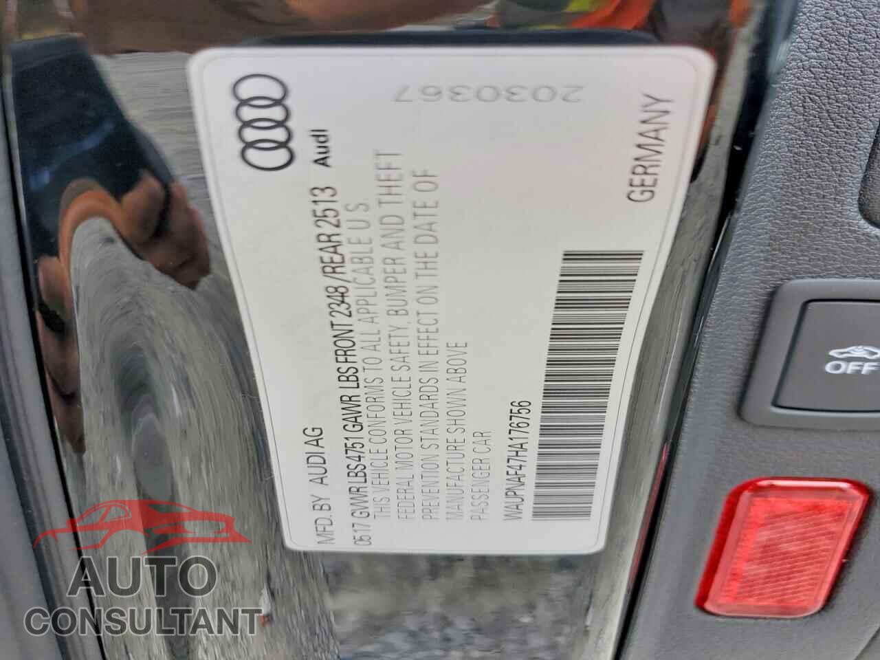 AUDI A4 2017 - WAUPNAF47HA176756