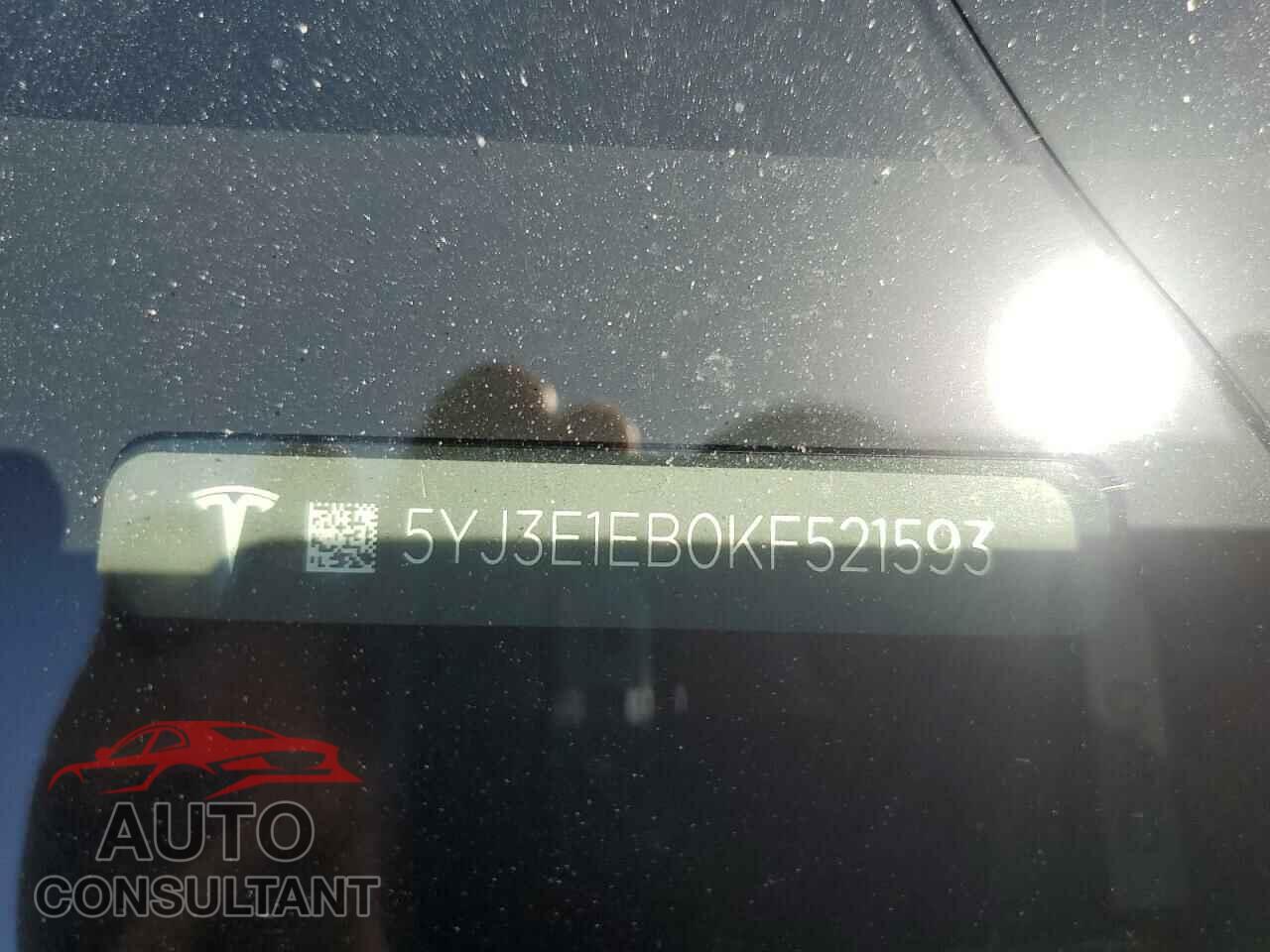 TESLA MODEL 3 2019 - 5YJ3E1EB0KF521593