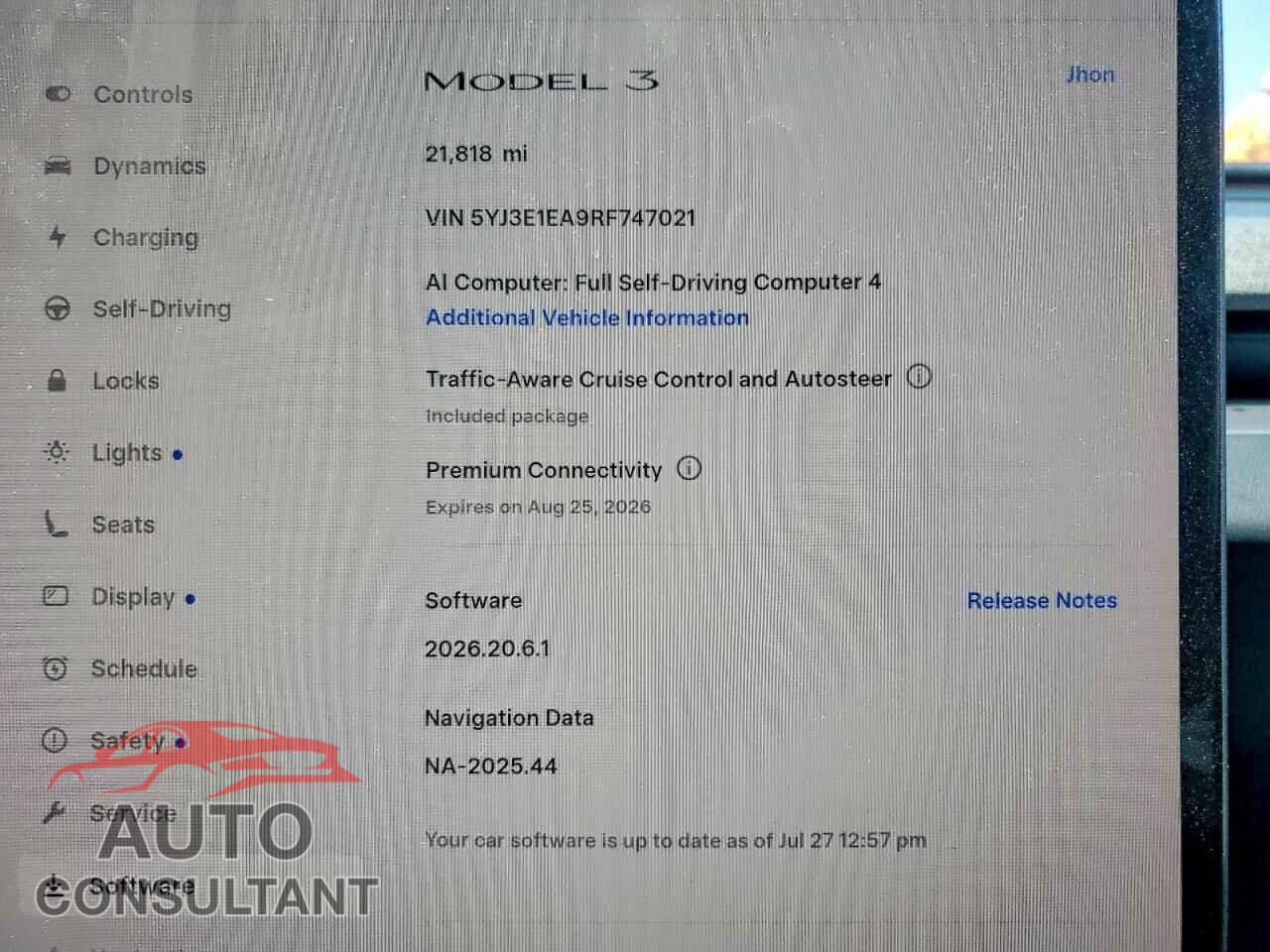 TESLA MODEL 3 2024 - 5YJ3E1EA9RF747021