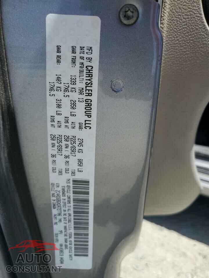 DODGE CARAVAN 2013 - 2C4RDGBGXDR727706
