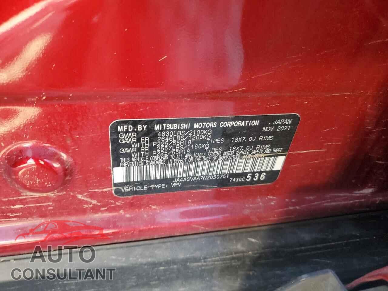 MITSUBISHI ECLIPSE 2022 - JA4ASVAA7NZ050751