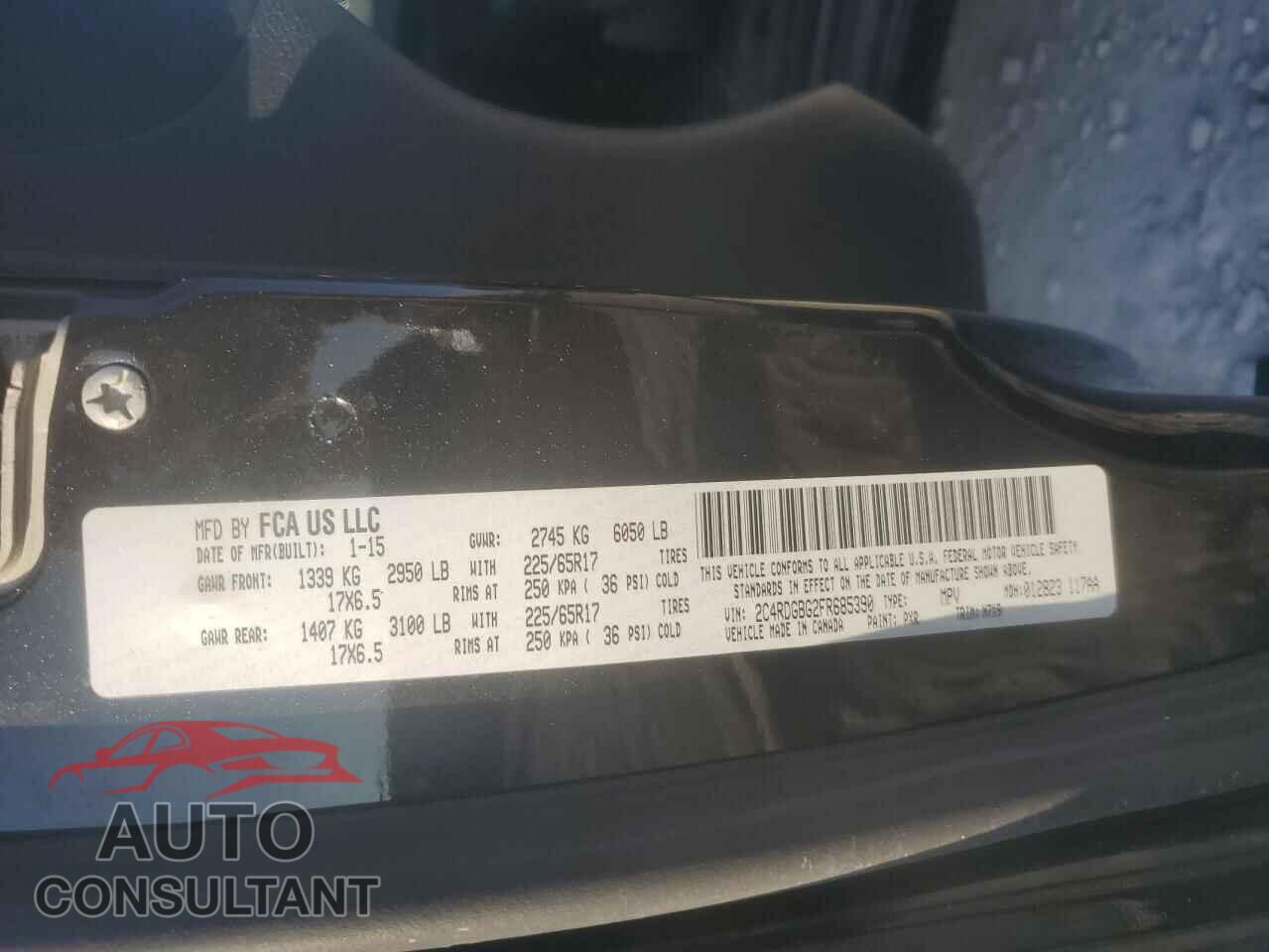 DODGE CARAVAN 2015 - 2C4RDGBG2FR685390