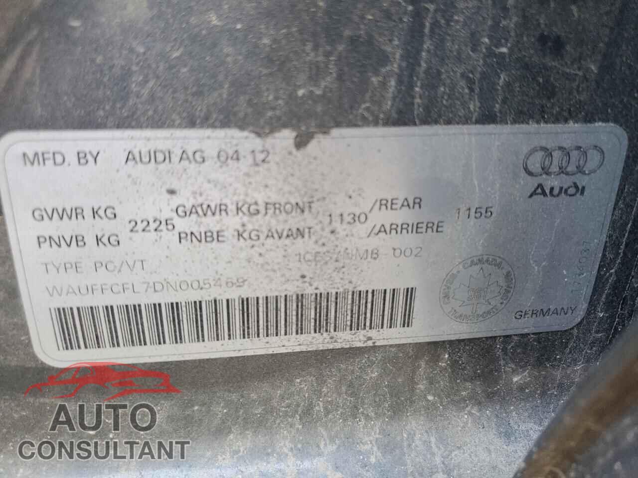 AUDI A4 2013 - WAUFFCFL7DN005469