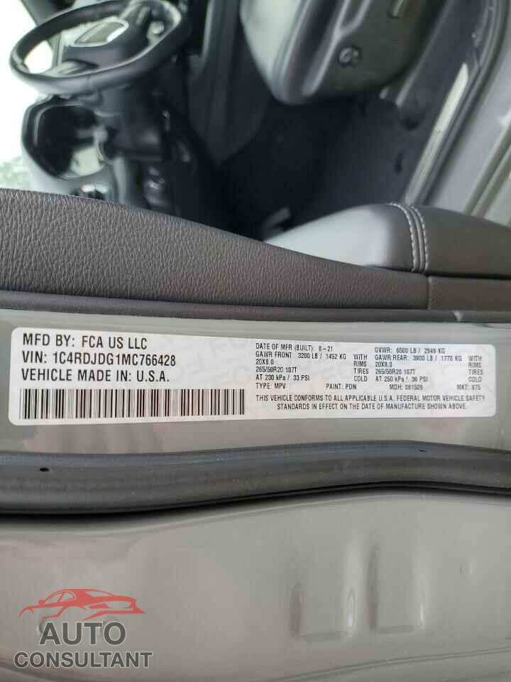DODGE DURANGO 2021 - 1C4RDJDG1MC766428