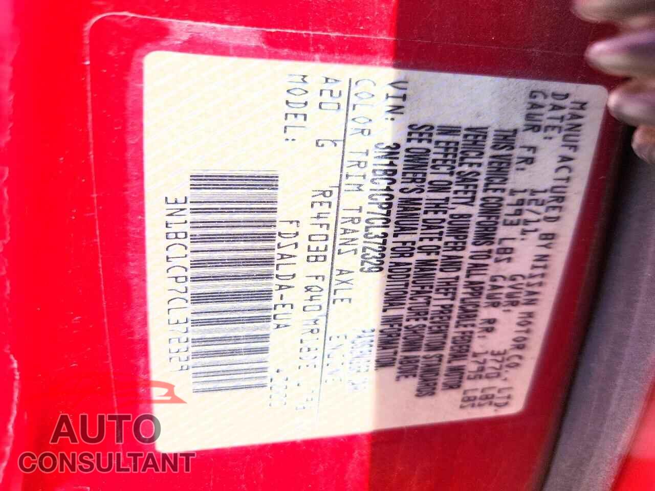 NISSAN VERSA 2012 - 3N1BC1CP7CL372329