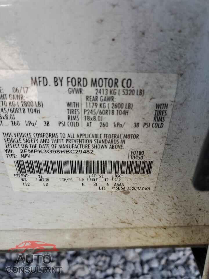 FORD EDGE 2017 - 2FMPK3G98HBC29482