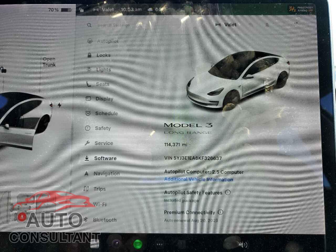 TESLA MODEL 3 2019 - 5YJ3E1EA6KF326637