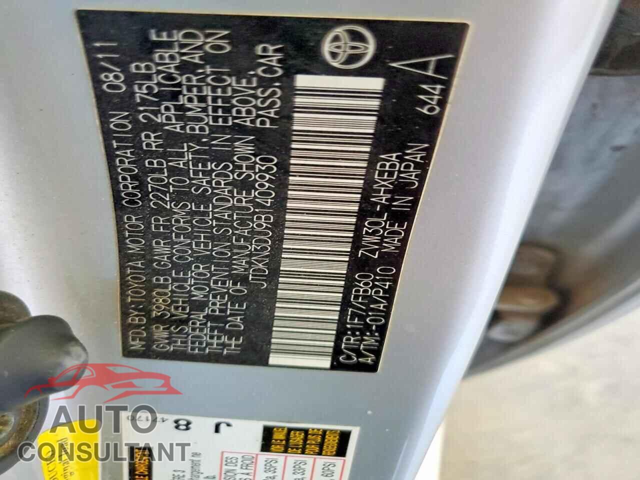 TOYOTA PRIUS 2011 - JTDKN3DU9B1409930
