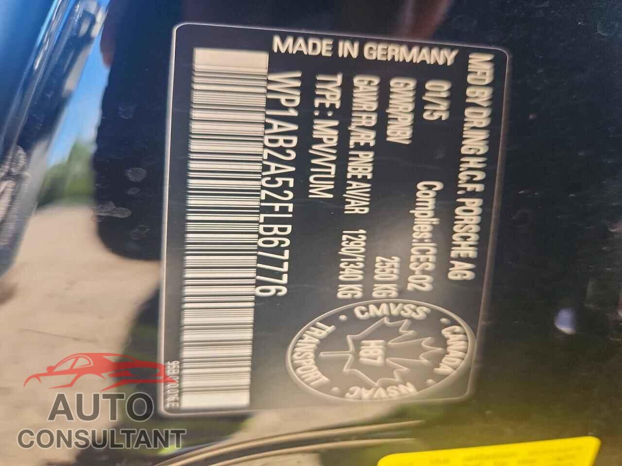 PORSCHE MACAN 2015 - WP1AB2A52FLB67776