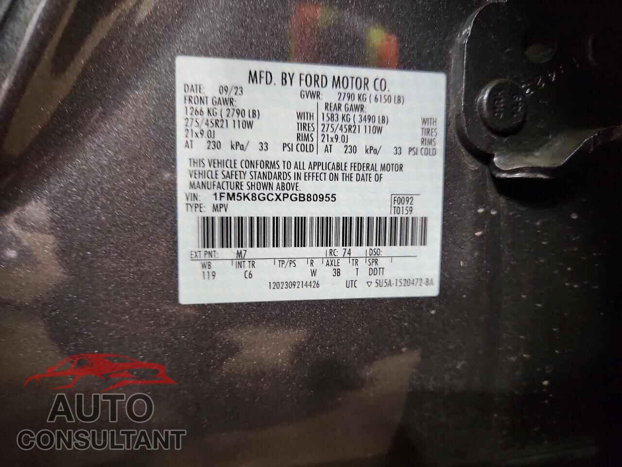FORD EXPLORER 2023 - 1FM5K8GCXPGB80955