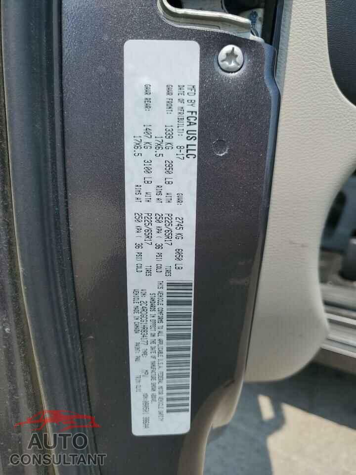 DODGE CARAVAN 2017 - 2C4RDGCG1HR834177