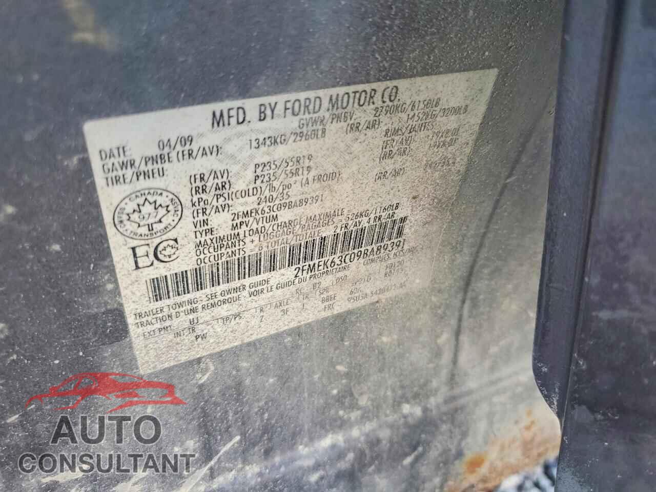 FORD FLEX 2009 - 2FMEK63C09BA89391