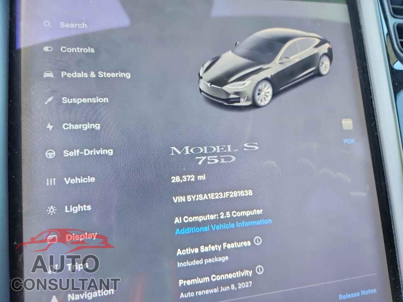 TESLA MODEL S 2018 - 5YJSA1E23JF281638
