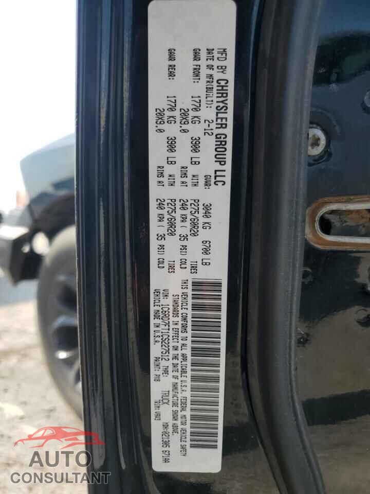 DODGE RAM 1500 2012 - 1C6RD7FT1CS227512
