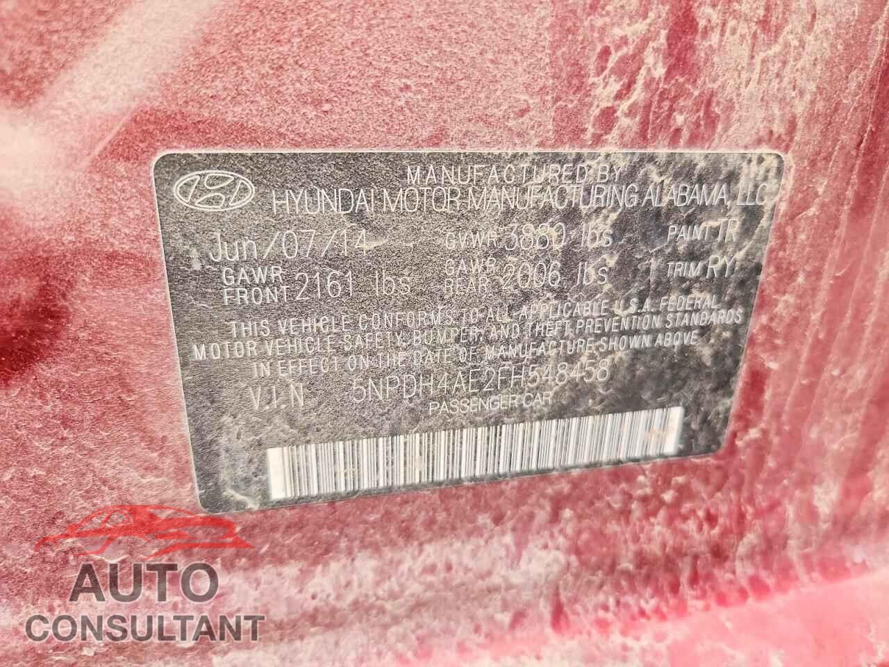 HYUNDAI ELANTRA 2015 - 5NPDH4AE2FH548458