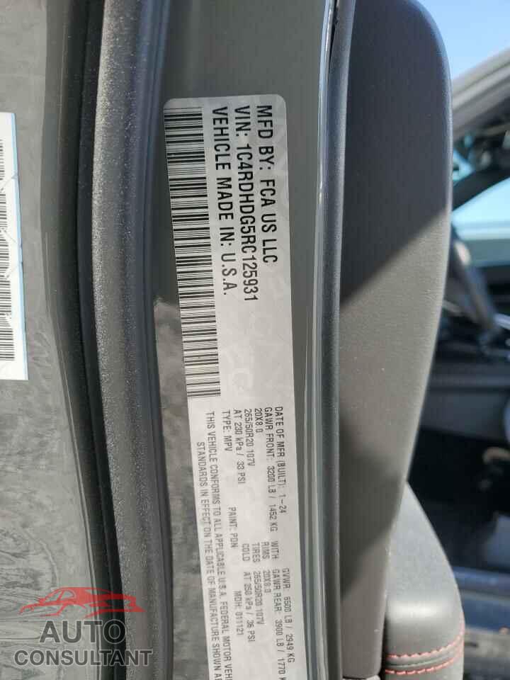 DODGE DURANGO 2024 - 1C4RDHDG5RC125931