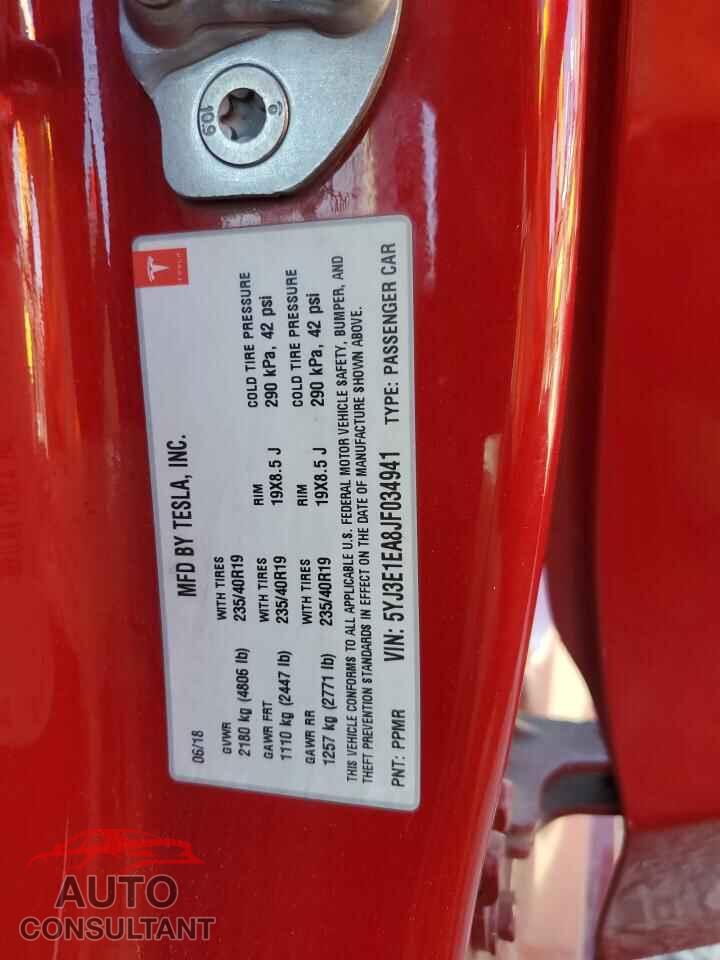 TESLA MODEL 3 2018 - 5YJ3E1EA8JF034941