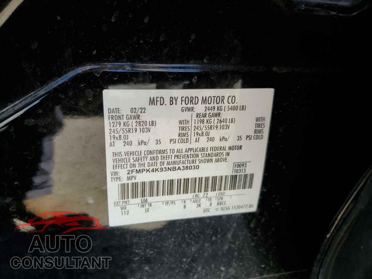 FORD EDGE 2022 - 2FMPK4K93NBA38030