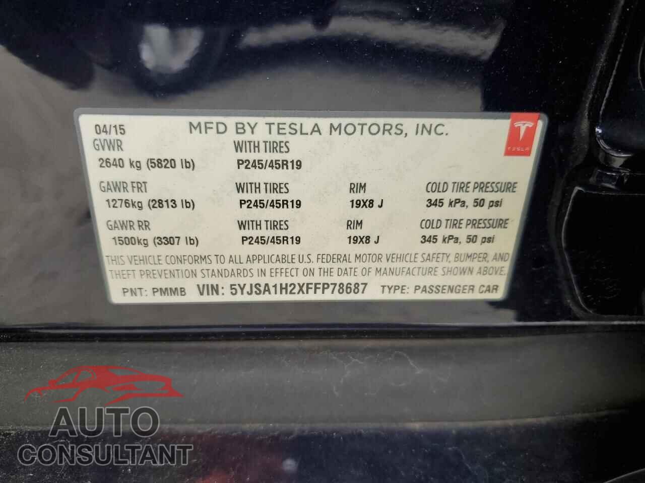 TESLA MODEL S 2015 - 5YJSA1H2XFFP78687