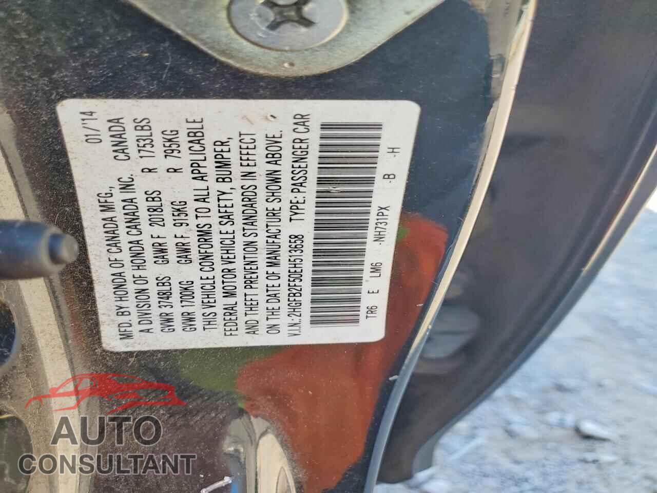 HONDA CIVIC 2014 - 2HGFB2F50EH513658
