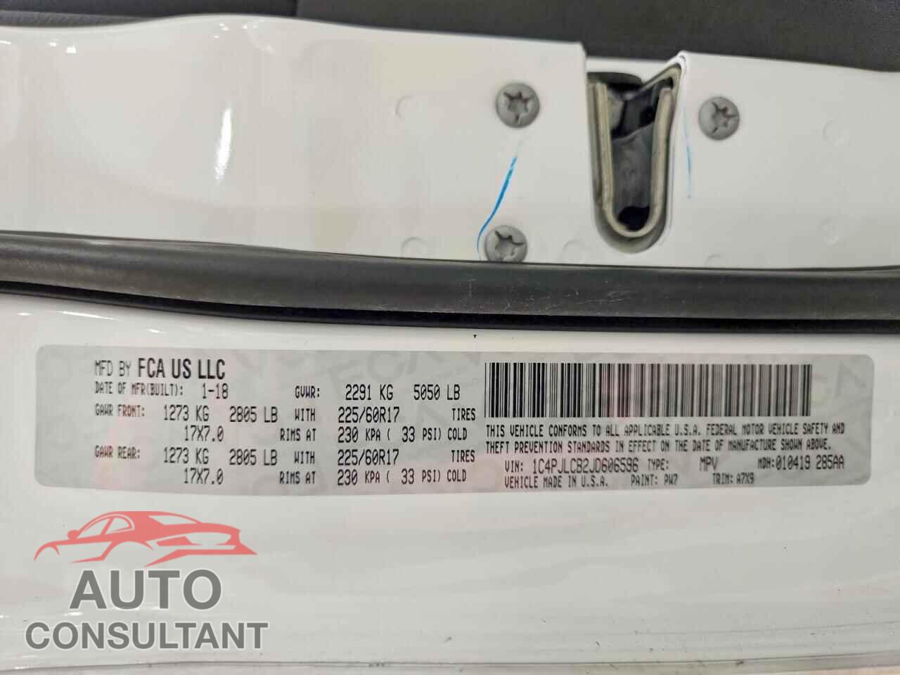 JEEP CHEROKEE 2018 - 1C4PJLCB2JD606596